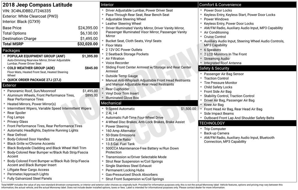 Used 2018 Jeep Compass Latitude w/ Popular Equipment Group image 3