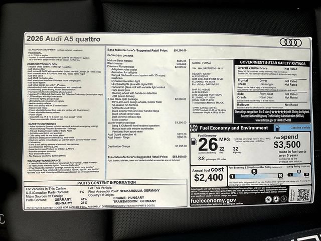 New 2026 Audi A5 2.0T Premium Plus AWD/4WD image 17