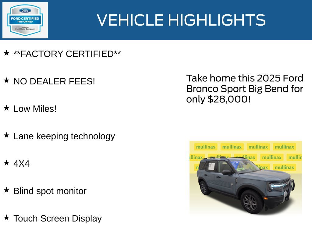 Certified 2025 Ford Bronco Sport Big Bend AWD/4WD image 12