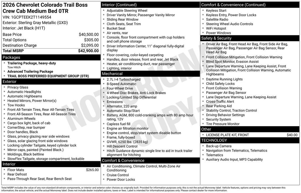New 2026 Chevrolet Colorado Trail Boss AWD/4WD image 3