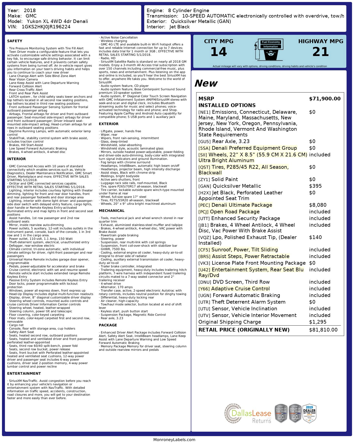 Used 2018 GMC Yukon XL Denali w/ Denali Ultimate Package image 3