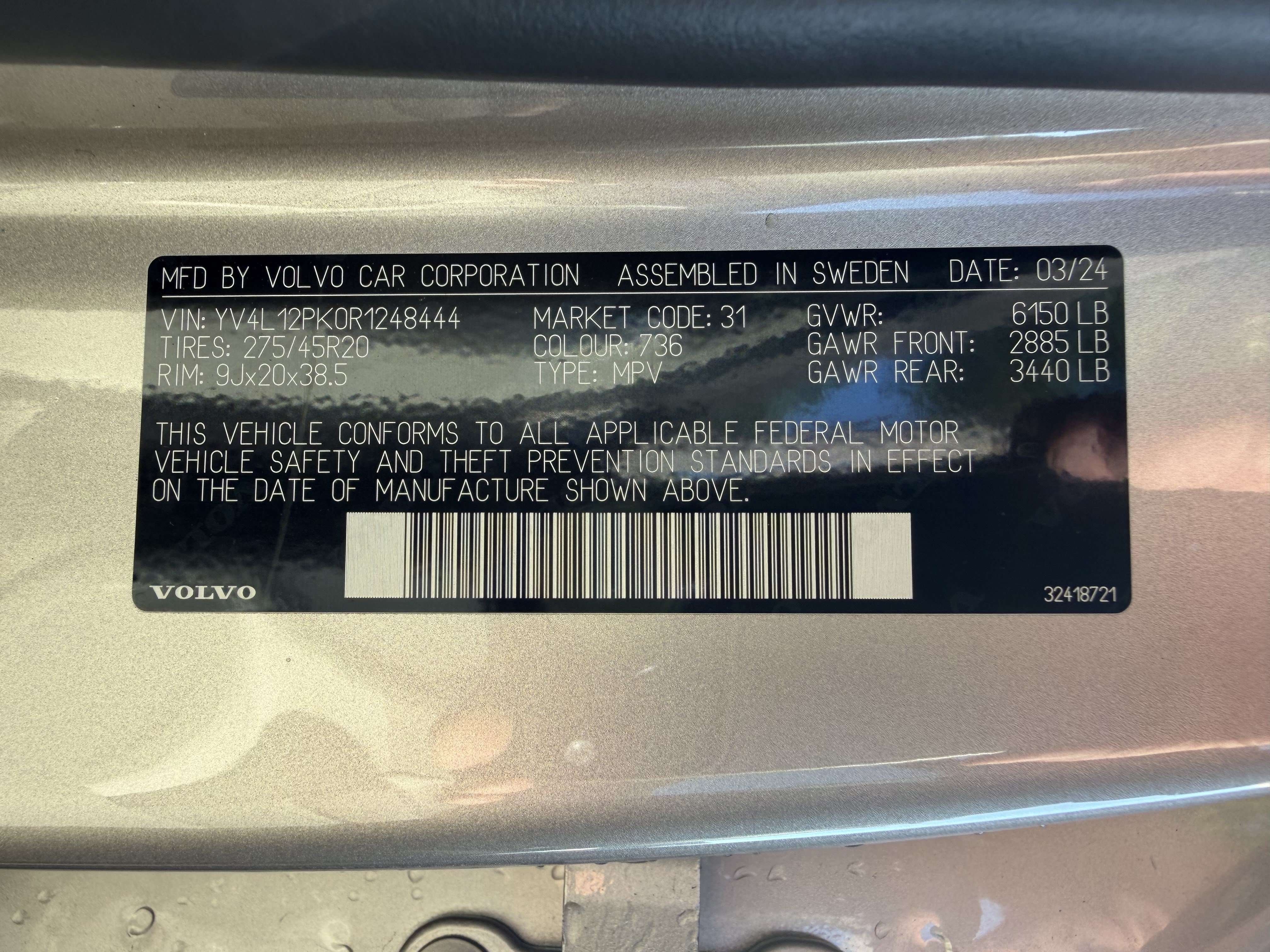 Used 2024 Volvo XC90 B5 Core w/ Climate Package AWD/4WD image 50