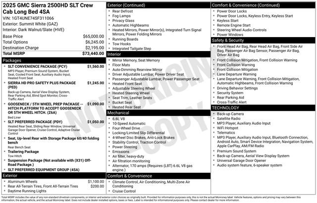 Used 2025 GMC Sierra 2500 SLT w/ SLT Convenience Package AWD/4WD image 7