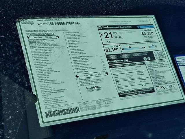 New 2026 Jeep Wrangler Sport image 13