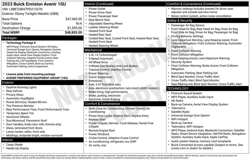 Used 2023 Buick Envision Avenir image 10