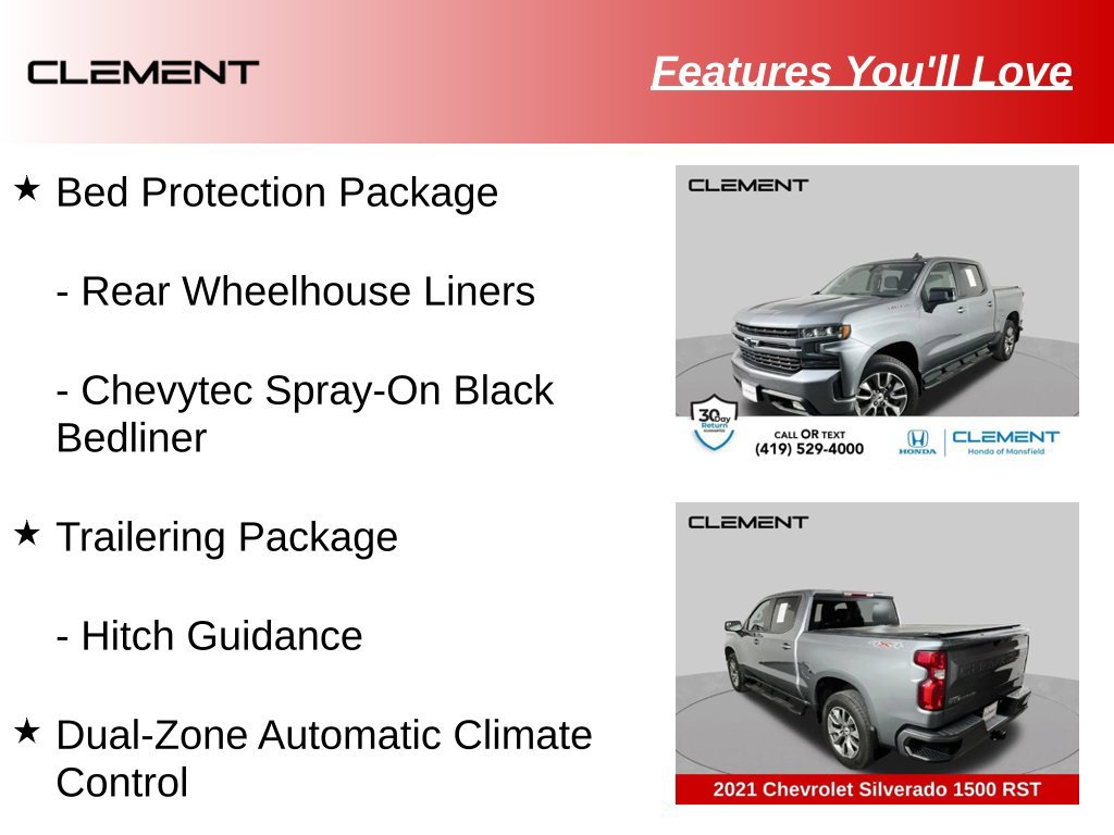 Used 2021 Chevrolet Silverado 1500 RST w/ Bed Protection Package AWD/4WD image 29