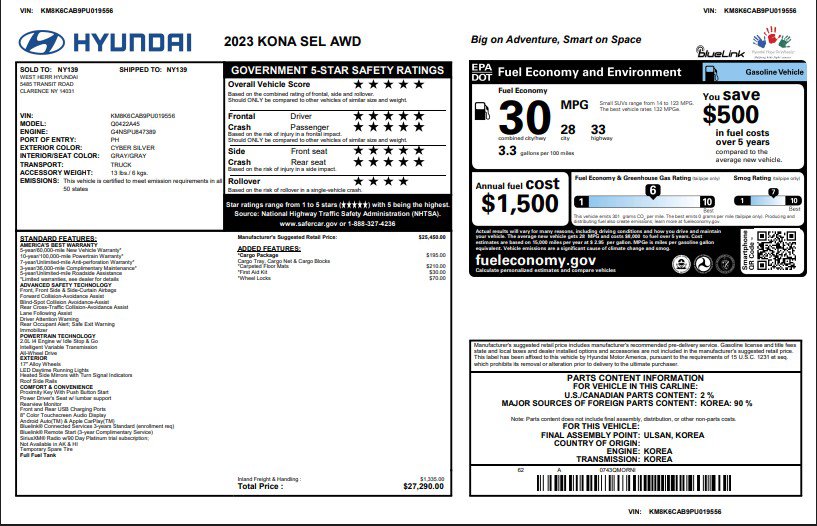 Used 2023 Hyundai Kona SEL w/ Cargo Package image 4