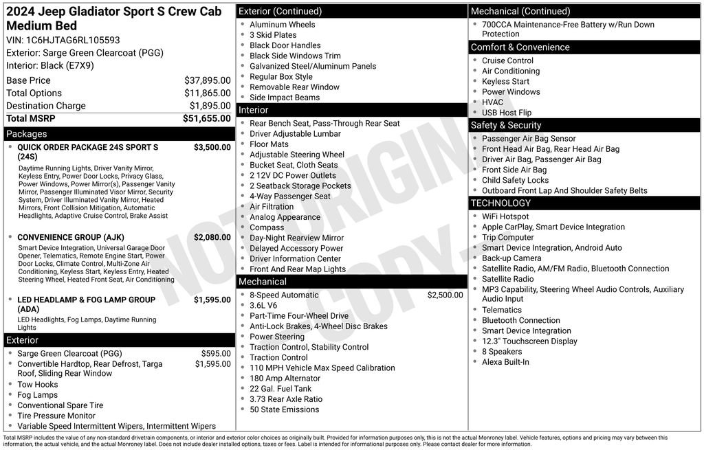 Used 2024 Jeep Gladiator Sport AWD/4WD image 35