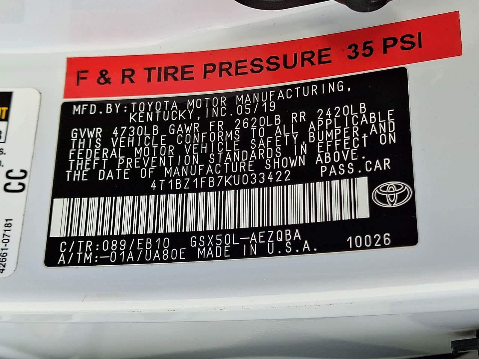 Certified 2019 Toyota Avalon XSE w/ All Weather Liner Package image 30