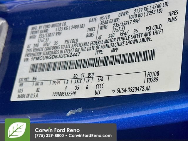 Used 2018 Ford Escape SE w/ Ford Safe & Smart Package AWD/4WD image 32