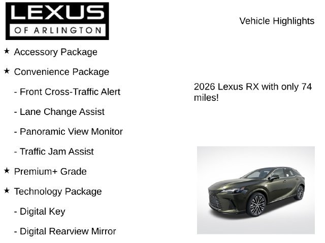 Certified 2026 Lexus RX 350 w/ Convenience Package AWD/4WD image 8