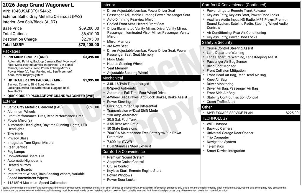 New 2026 Jeep Grand Wagoneer L 4WD w/ Premium Group I image 6