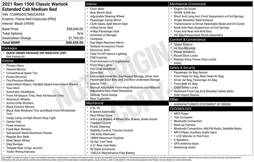 Used 2021 RAM 1500 Warlock RWD image 16
