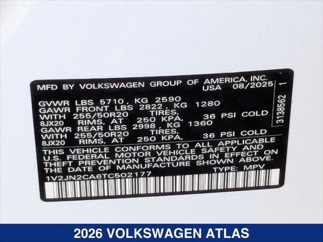 New 2026 Volkswagen Atlas SE image 21