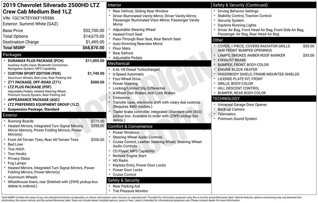 Used 2019 Chevrolet Silverado 2500 LTZ w/ Duramax Plus Package AWD/4WD image 4