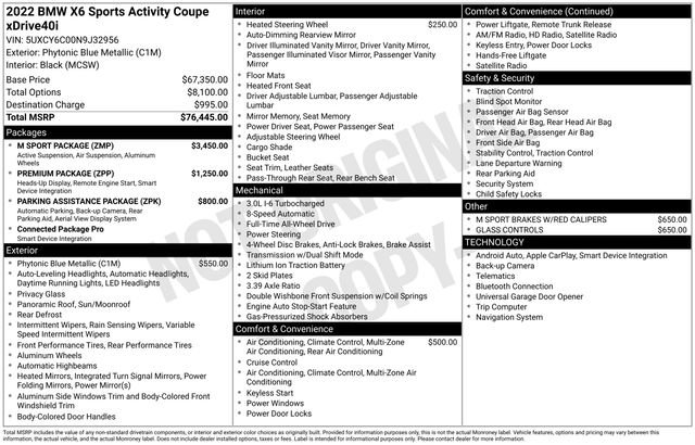 Used 2022 BMW X6 xDrive40i w/ M Sport Package image 45