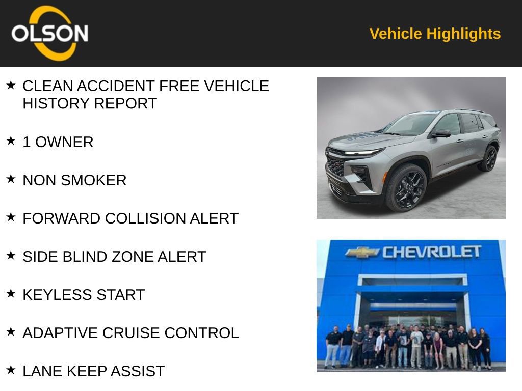 Used 2024 Chevrolet Traverse RS w/ LPO, Floor Liner Package image 2