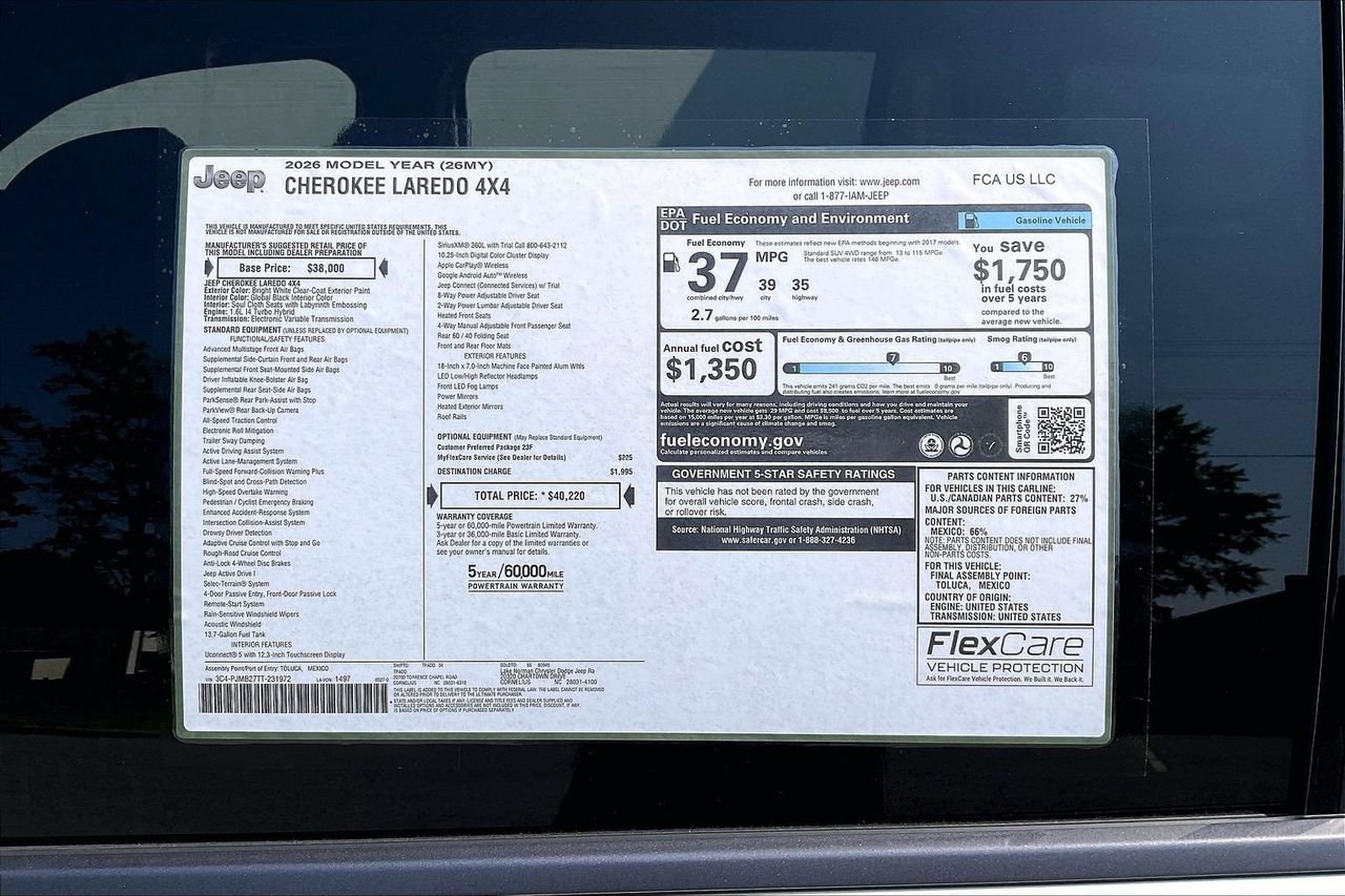 New 2026 Jeep Cherokee Laredo AWD/4WD image 32