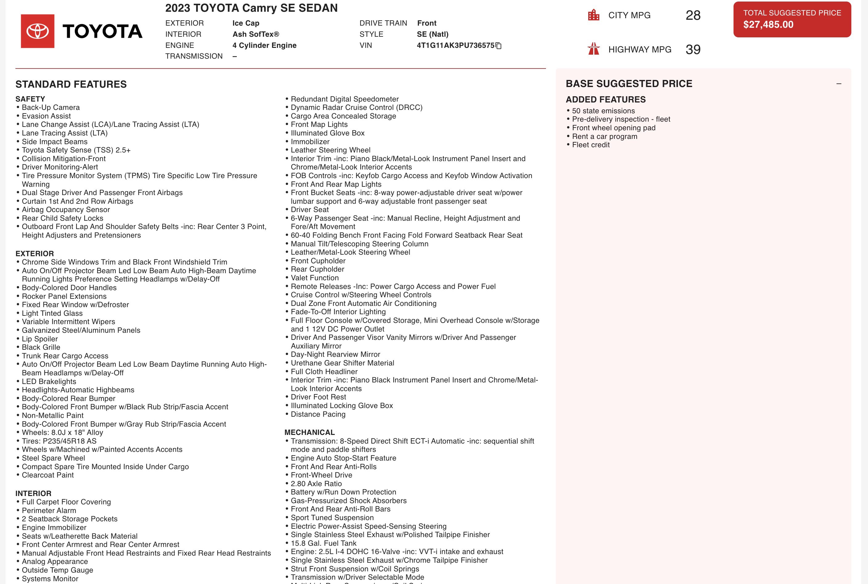 Used 2023 Toyota Camry SE image 6