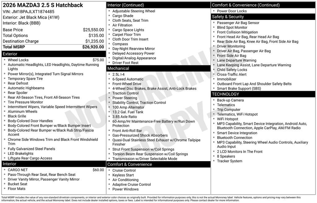 New 2026 MAZDA MAZDA3 s image 34