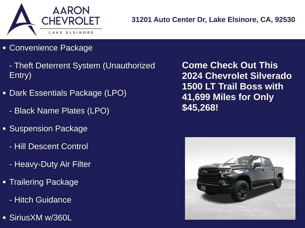 Used 2024 Chevrolet Silverado 1500 LT Trail Boss w/ LPO, Dark Essentials Package image 25