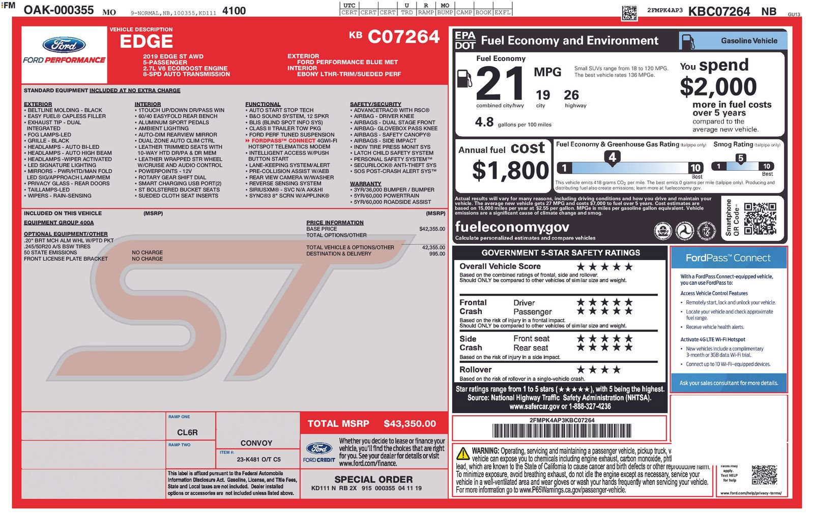 Used 2019 Ford Edge ST image 36