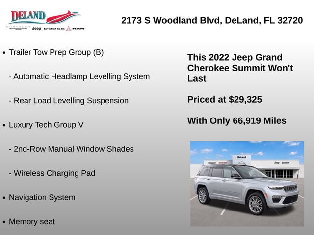 Used 2022 Jeep Grand Cherokee Summit w/ Trailer Tow Prep Group (B) RWD image 8