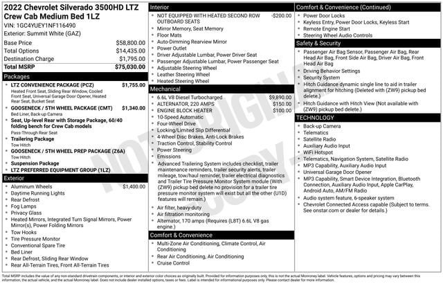 Certified 2022 Chevrolet Silverado 3500 LTZ w/ LTZ Convenience Package AWD/4WD image 32