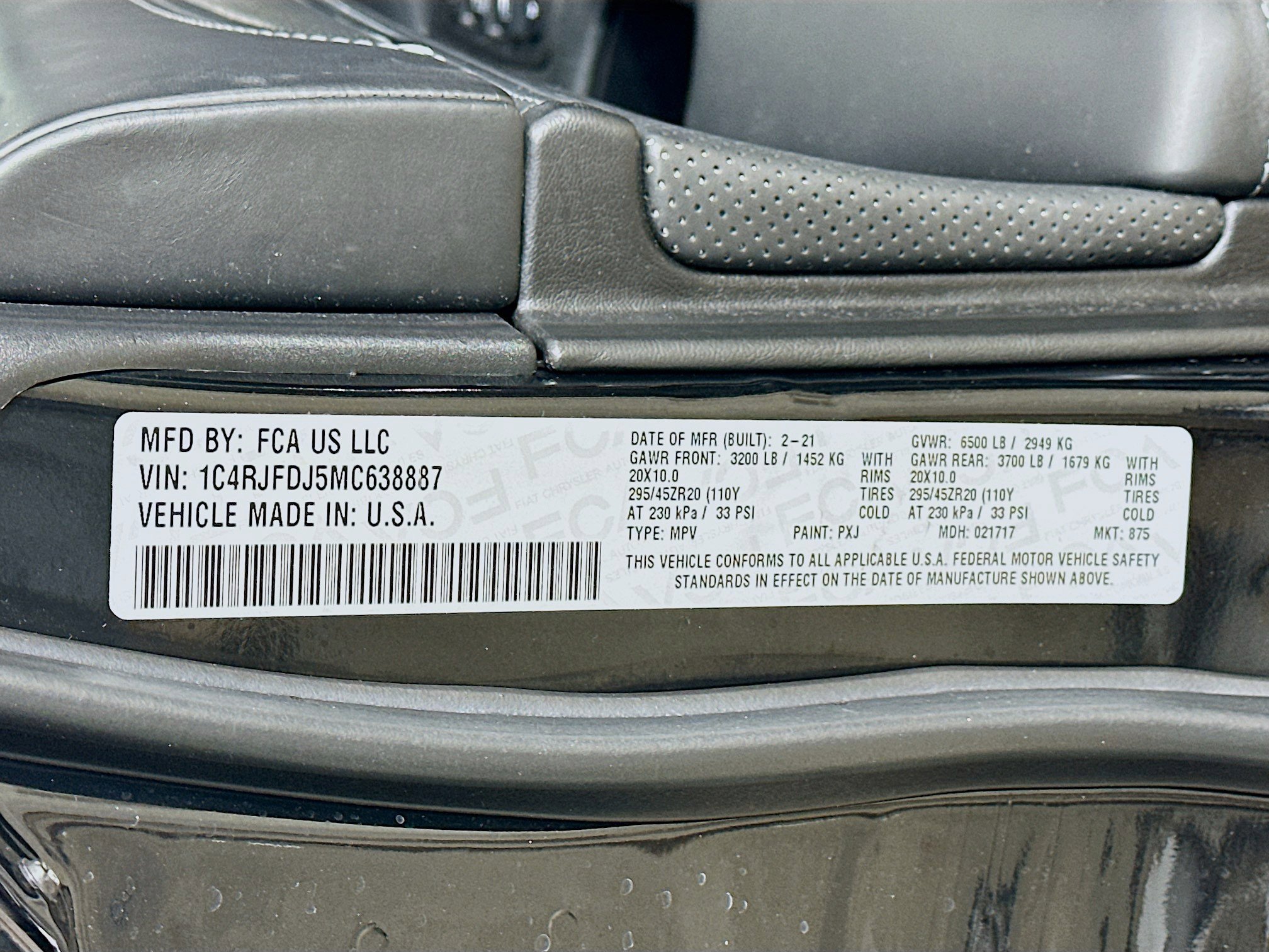 Certified 2021 Jeep Grand Cherokee SRT image 45