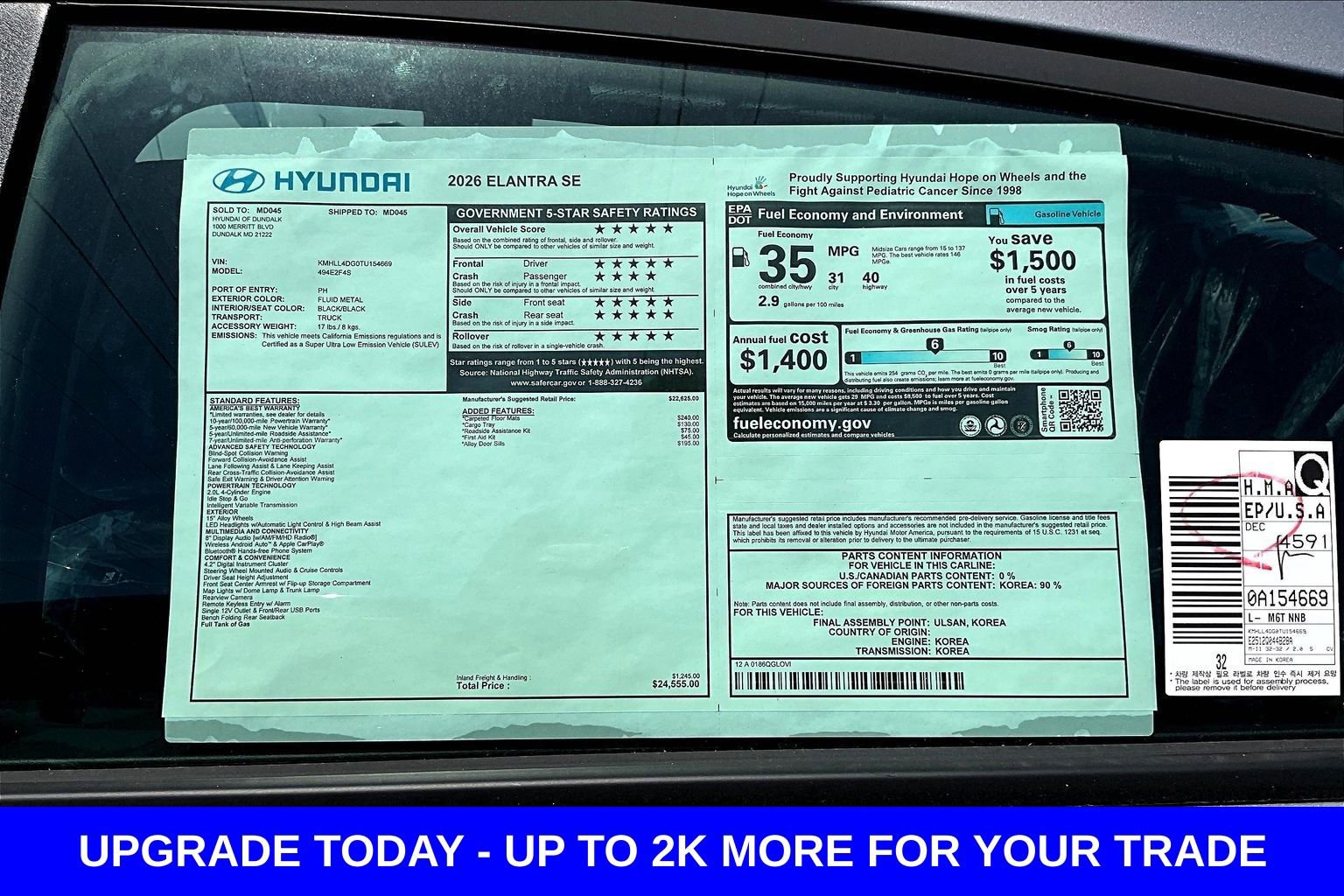 New 2026 Hyundai Elantra SE FWD image 15