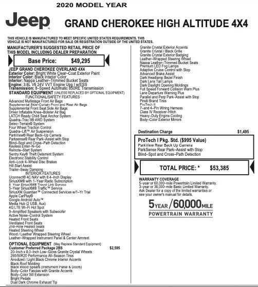 Used 2020 Jeep Grand Cherokee High Altitude image 2