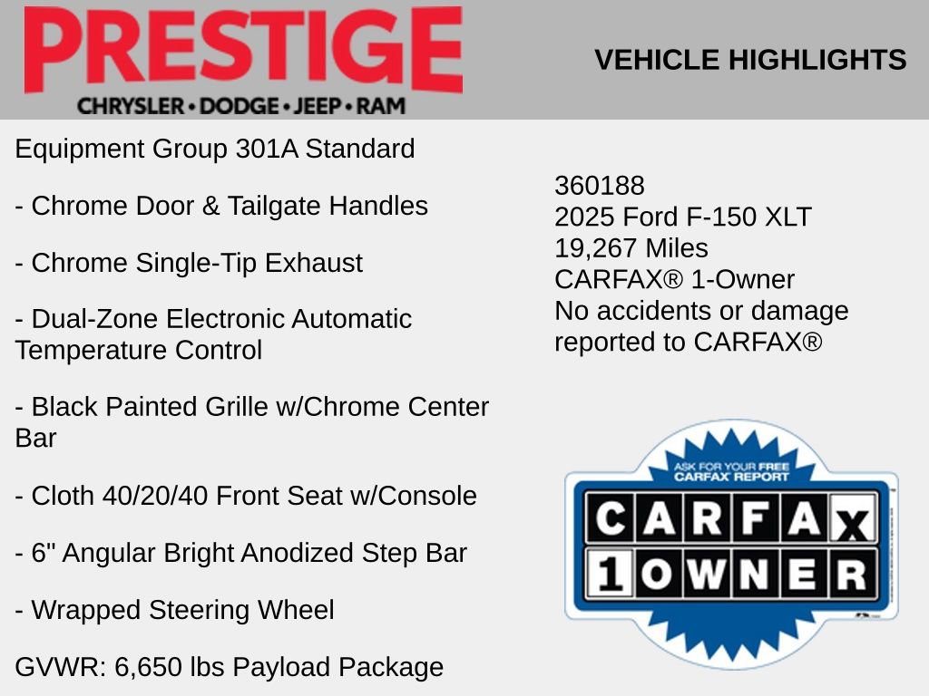 Used 2025 Ford F150 XLT w/ Equipment Group 301A Standard image 2