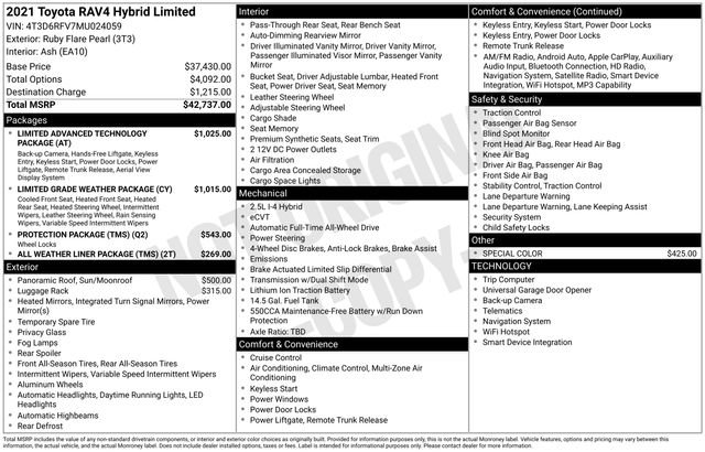 Certified 2021 Toyota RAV4 Limited AWD/4WD image 12