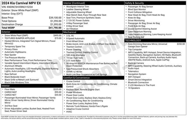 Used 2024 Kia Carnival EX FWD image 51