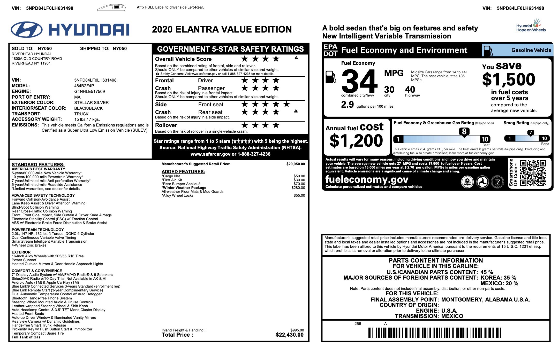 Used 2020 Hyundai Elantra Value Edition w/ Winter Weather Package image 3
