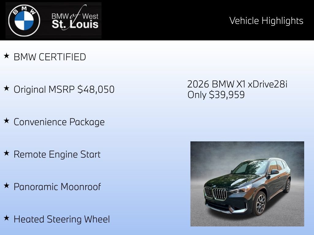 Certified 2026 BMW X1 xDrive28i w/ Convenience Package AWD/4WD image 8