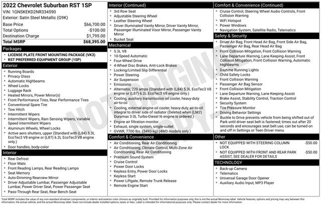 Used 2022 Chevrolet Suburban RST AWD/4WD image 5