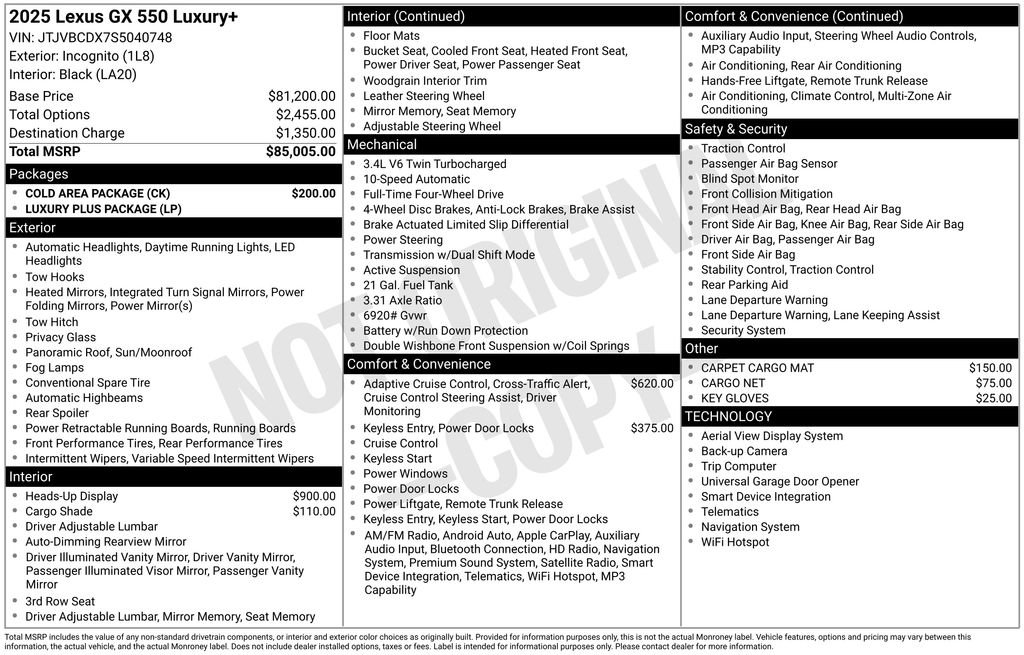 Used 2025 Lexus GX 550 w/ Cold Area Package image 43