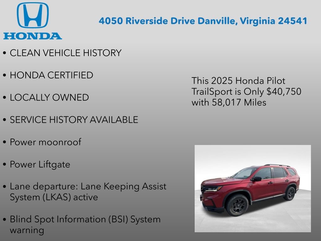 Certified 2025 Honda Pilot TrailSport image 7