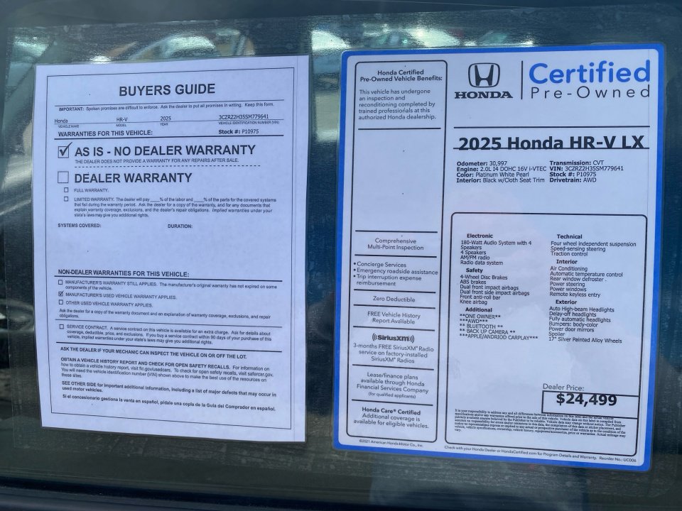 Certified 2025 Honda HR-V LX image 37