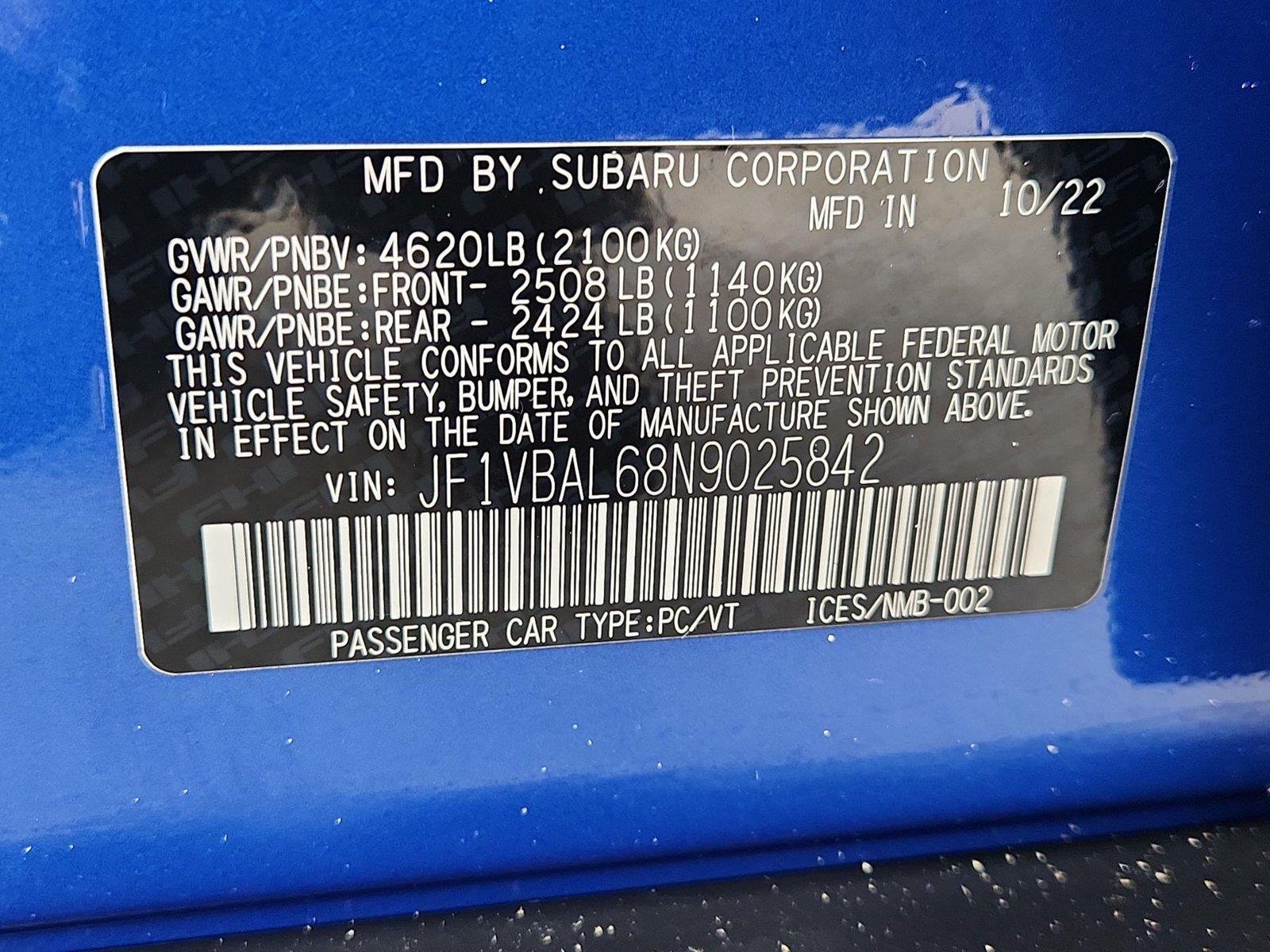 Used 2022 Subaru WRX Limited AWD/4WD image 34