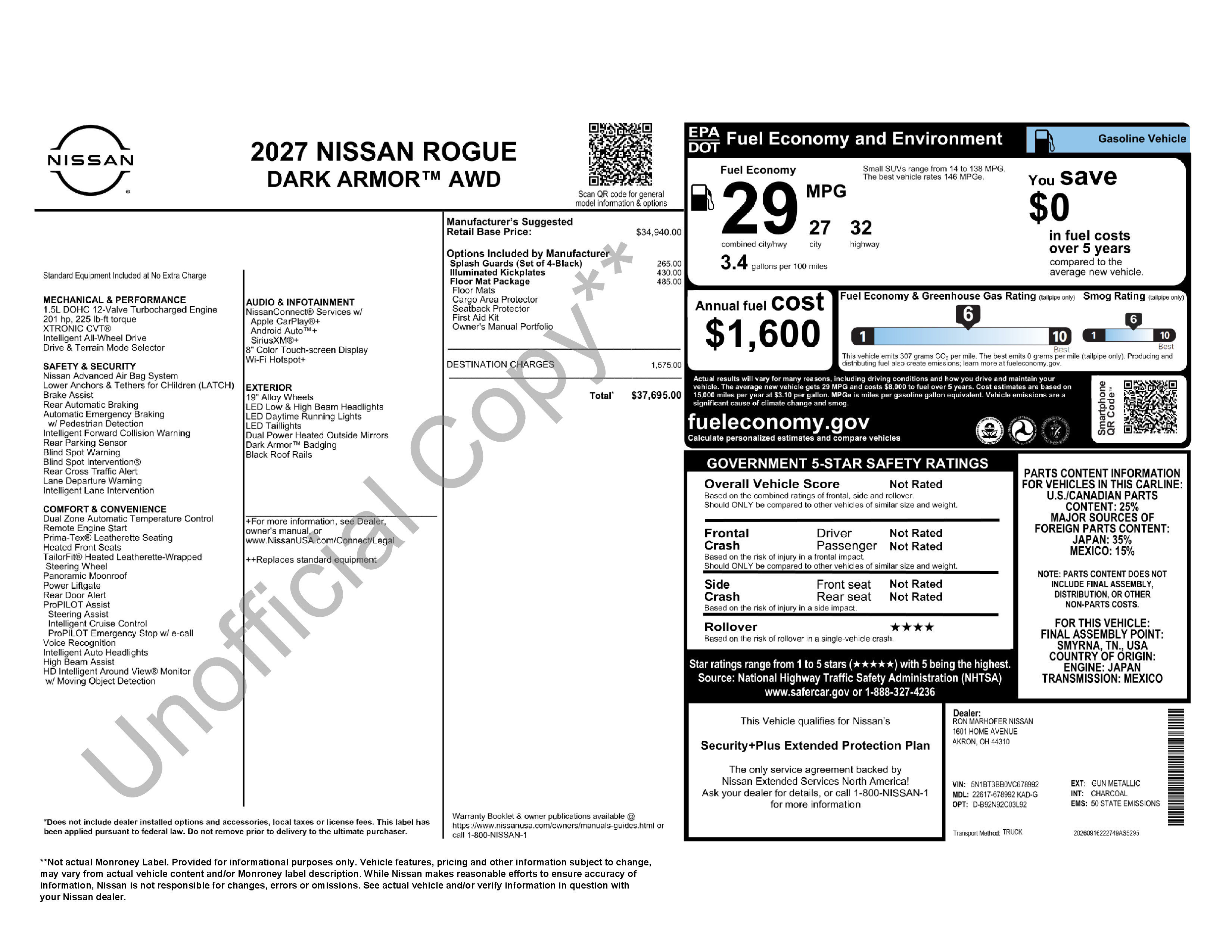 New 2027 Nissan Rogue Dark Armor AWD/4WD image 4
