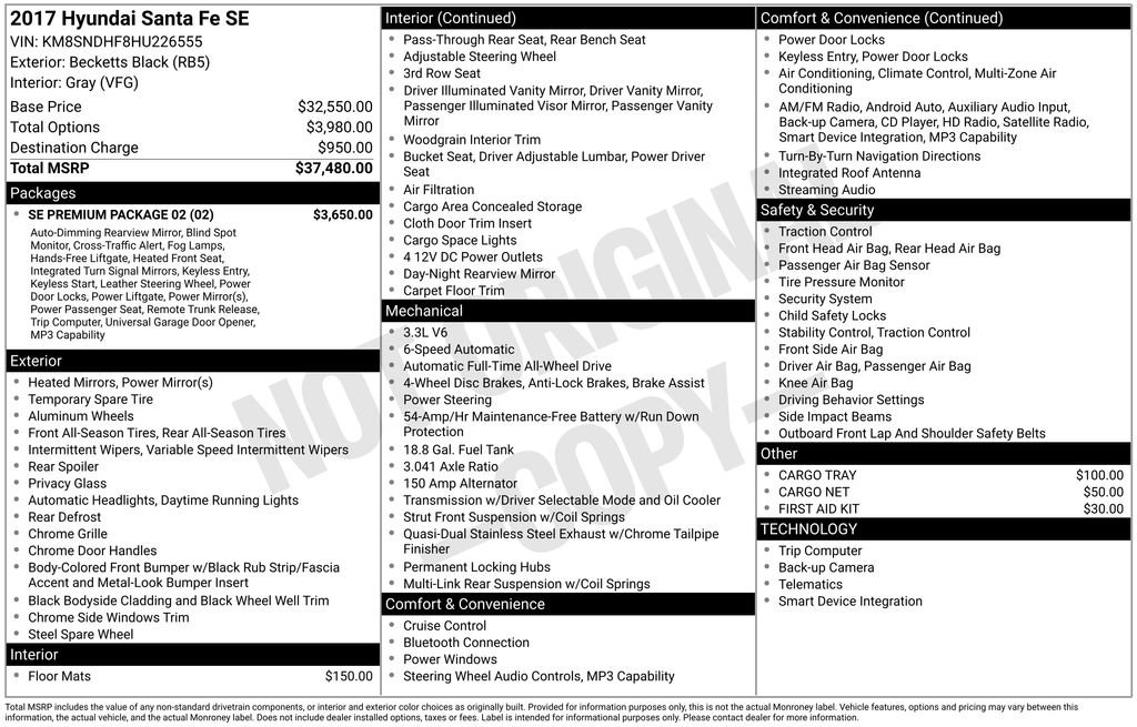 Used 2017 Hyundai Santa Fe SE w/ SE Premium Package 02 AWD/4WD image 3