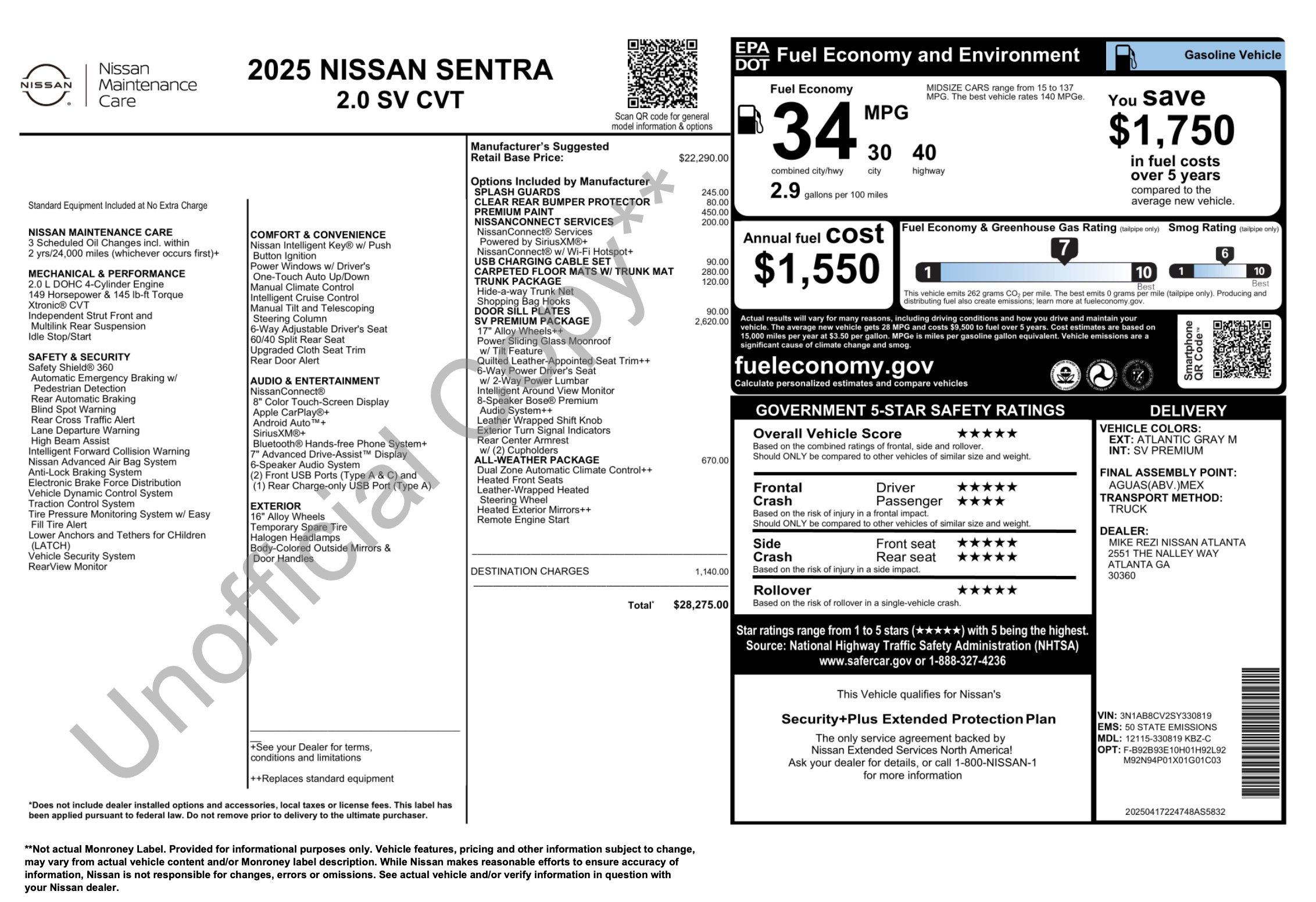 Used 2025 Nissan Sentra SV w/ SV Premium Package image 4