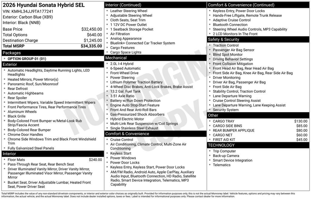 New 2026 Hyundai Sonata SEL FWD image 4