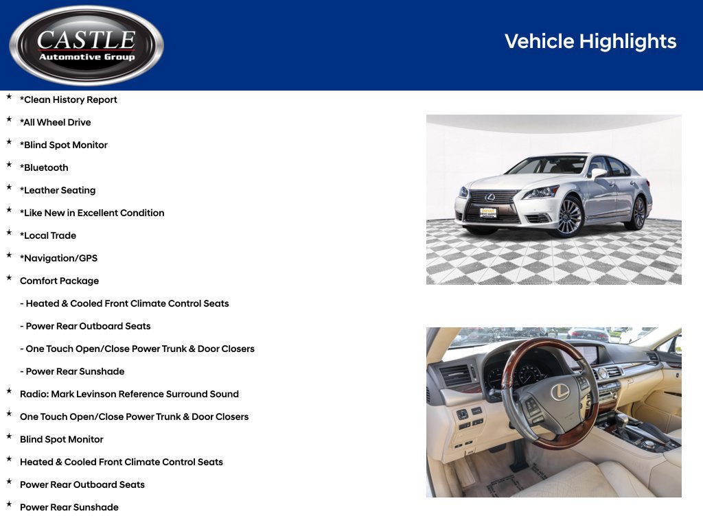 Used 2014 Lexus LS 460 AWD w/ Comfort Package image 4