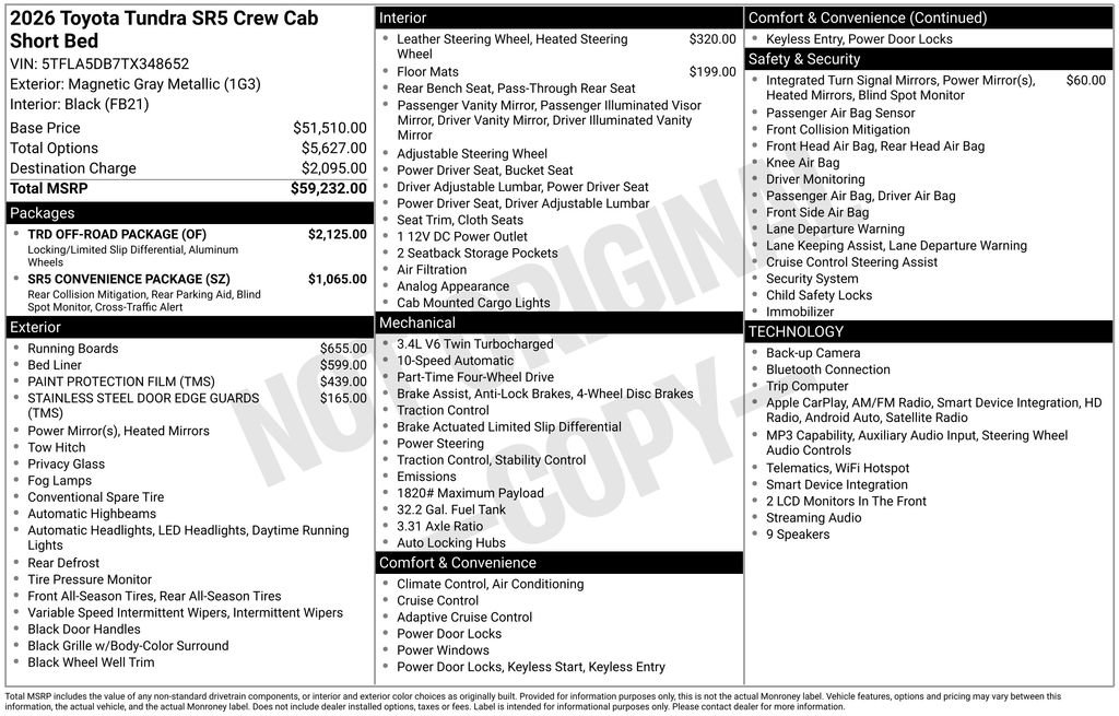 Used 2026 Toyota Tundra SR5 w/ TRD Off-Road Package image 5