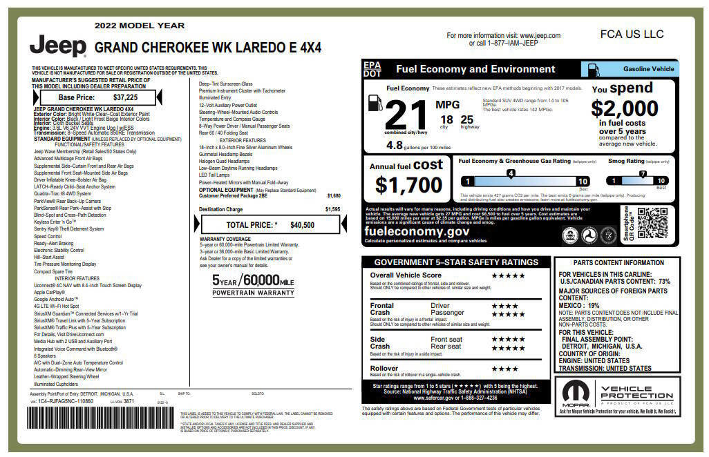 Used 2022 Jeep Grand Cherokee Laredo E image 4