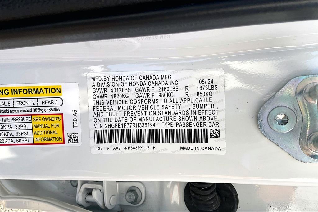 Used 2024 Honda Civic EX image 16