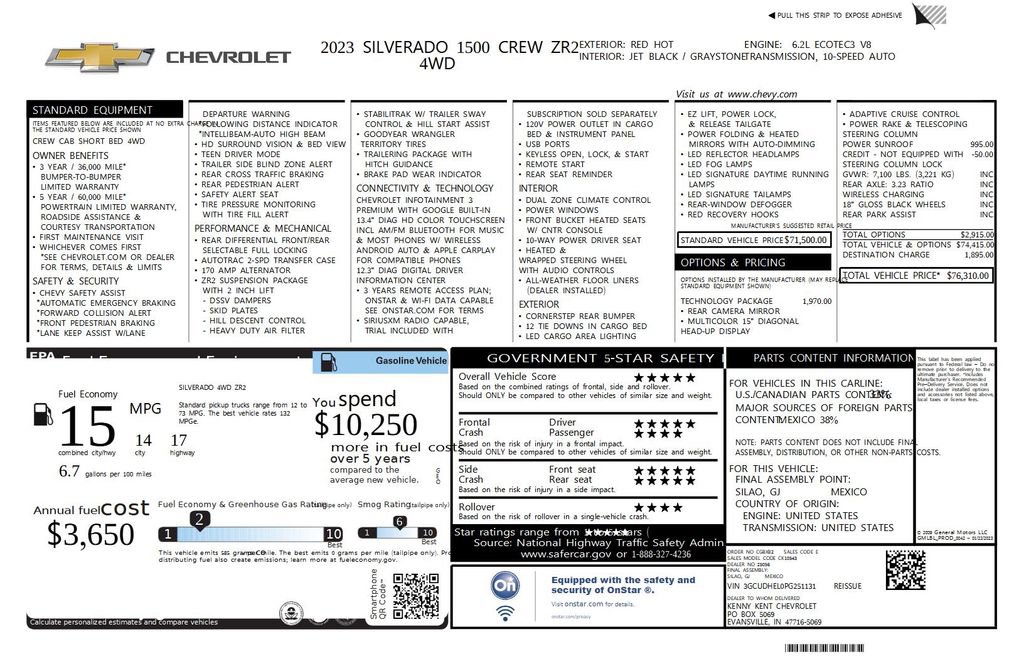 Used 2023 Chevrolet Silverado 1500 ZR2 w/ Technology Package AWD/4WD image 49